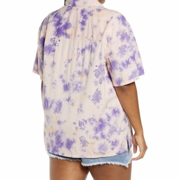 Bp Tie Dye Oversized Short Sleeve Button Up Shirt - Picture 3 of 9